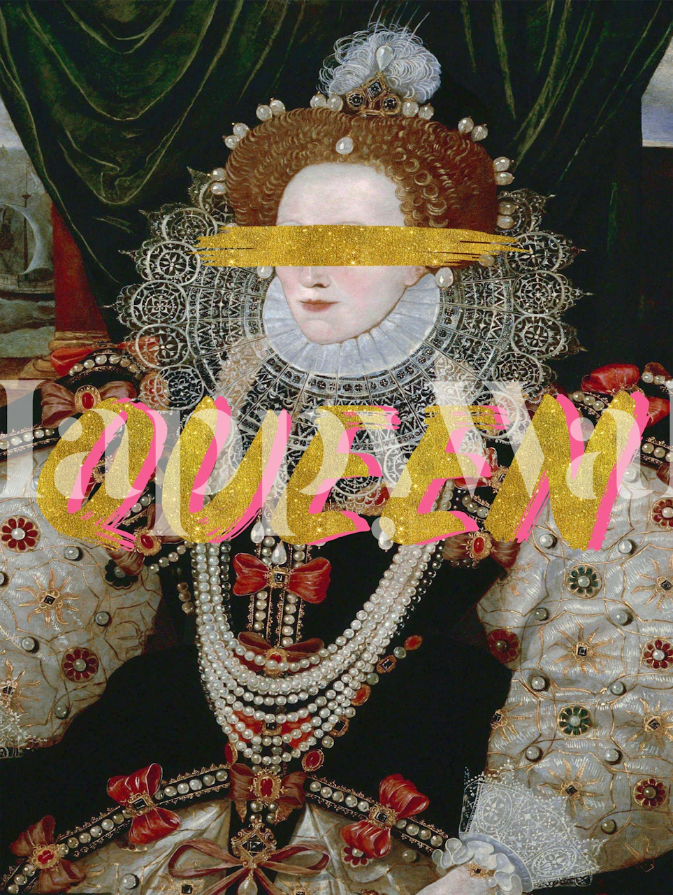 Masked Majesty wallpaper displayed in a room