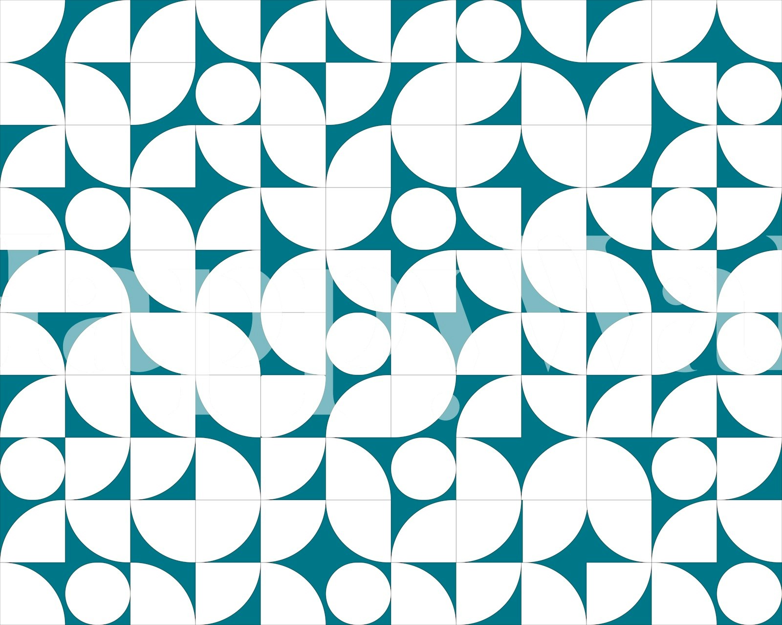 tapeta Geometric Blue Circles v pokoji