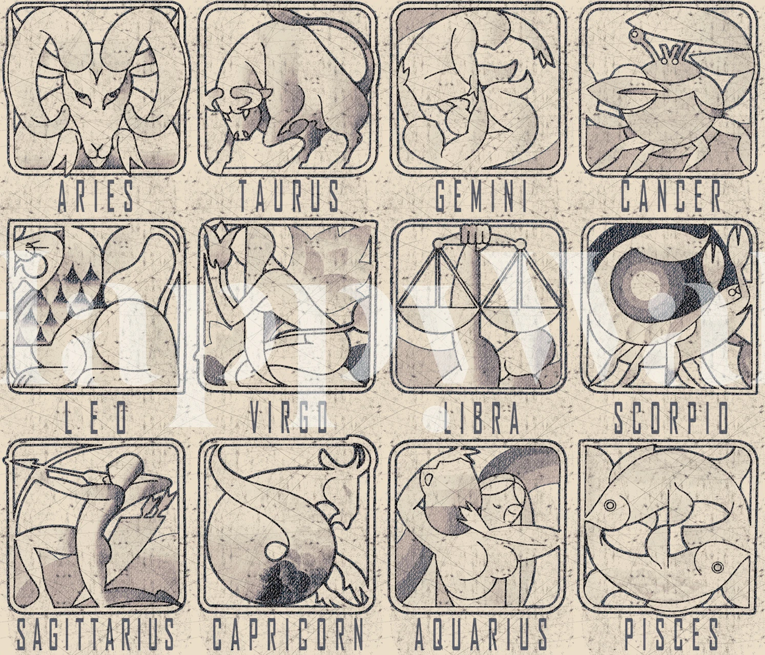 Astrology Chalkboard Art wallpaper in a room