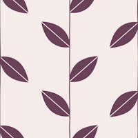 Leaf Elegance Plum Purple Beige carta da parati