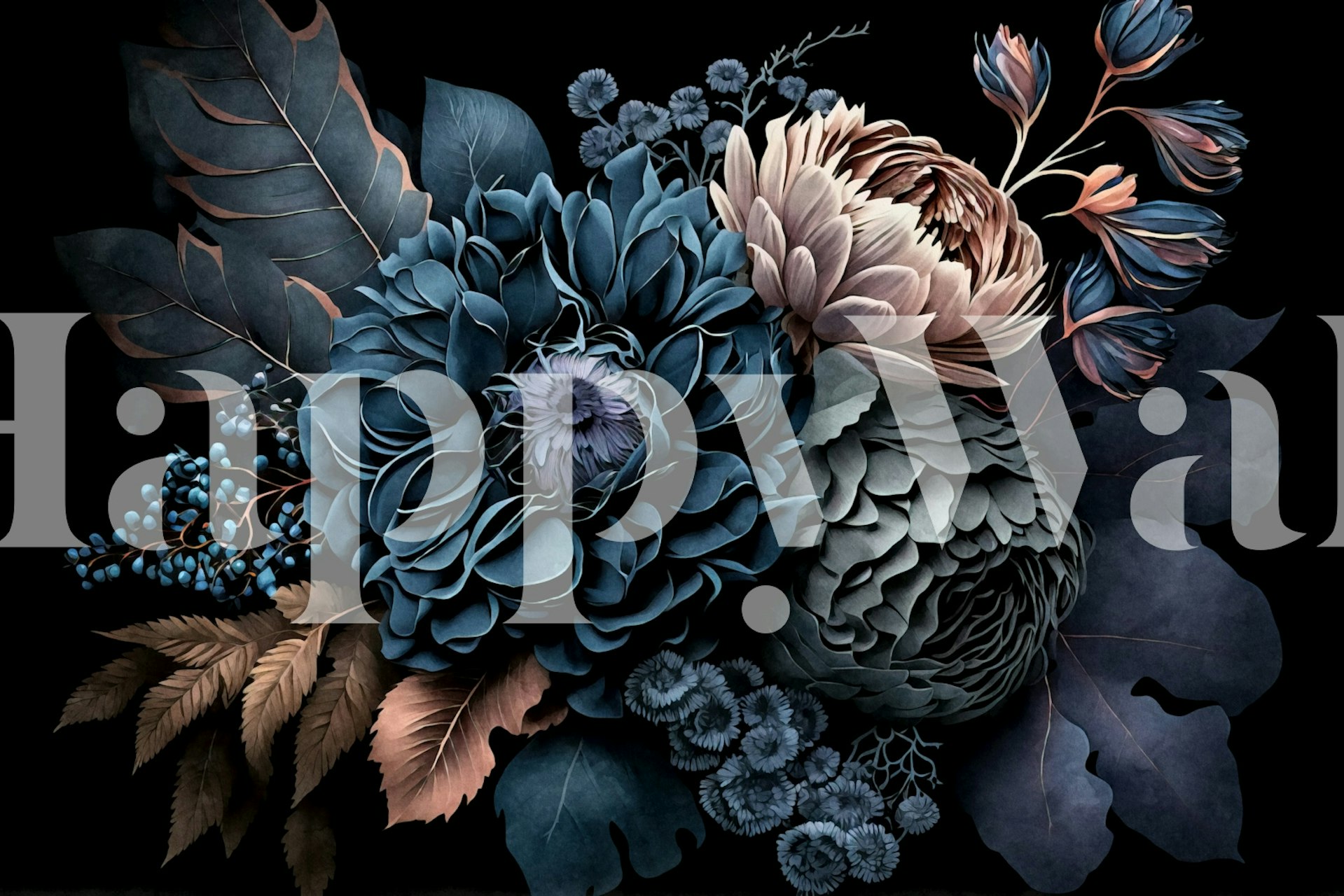 Moody floral wallpaper in a stylish room