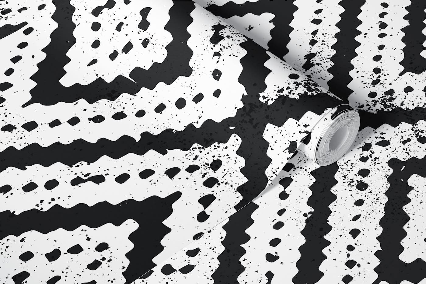 Monochrome Boho Diamonds wallpaper roll