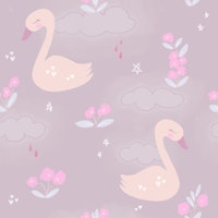 Pretty Swans - Dark Barkground - Large Scale papiers peint
