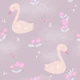 Pretty Swans - Dark Barkground - Large Scale