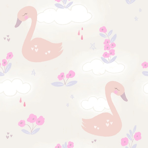 Pretty Swans - Light Background