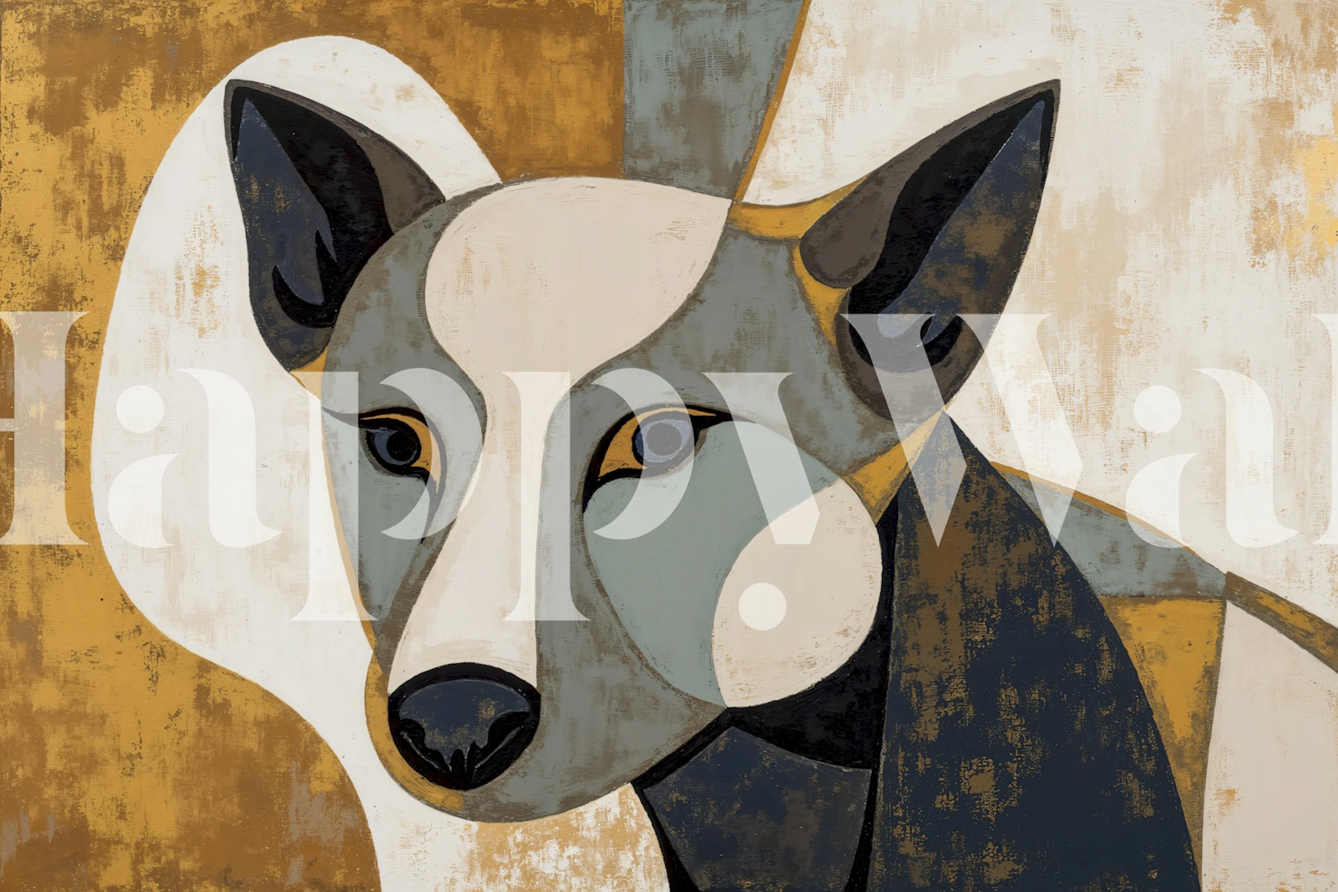 Kunstnerisk Artful Canine Portrait tapetdesign