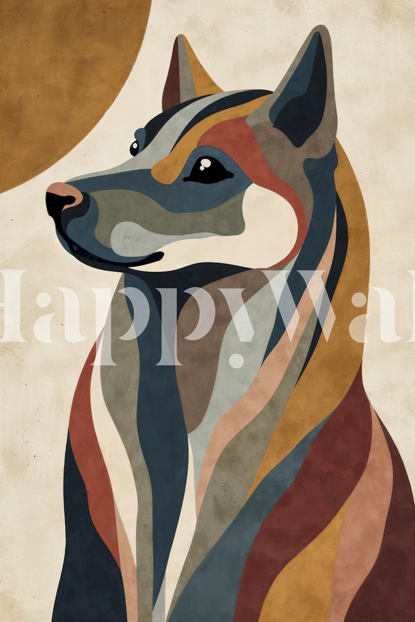 Carta da parati Abstract Dog Design nella stanza