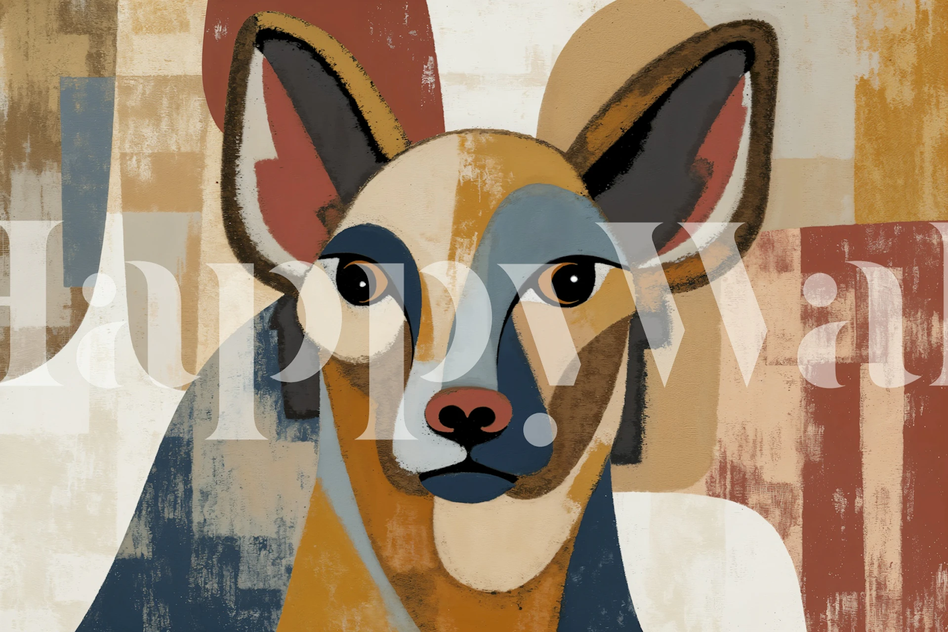 Tapeta Abstract Canine Art vystavená v místnosti