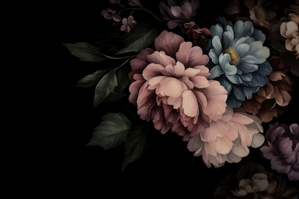 Dark Academia Bloom Baroque Floral Statement