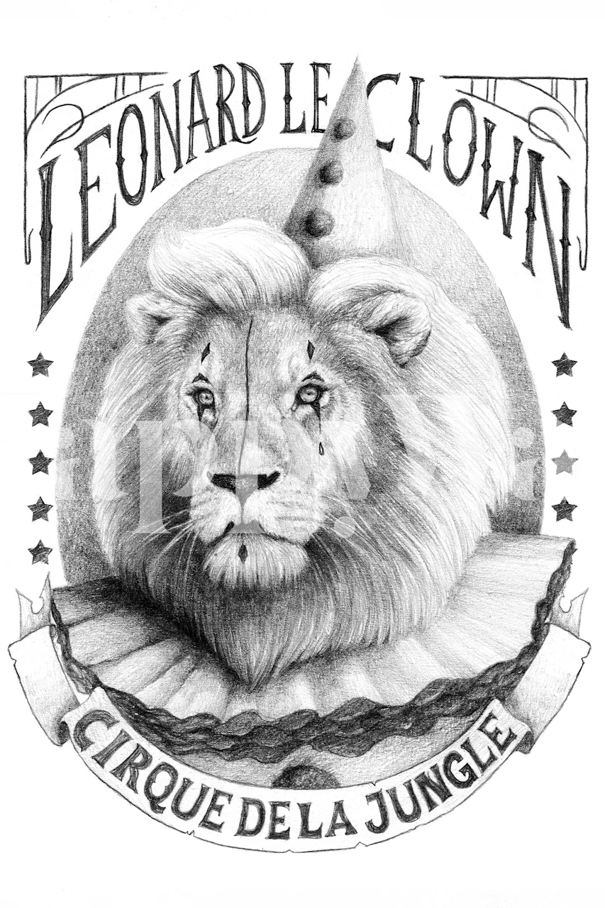 Lion wallpaper design in a room