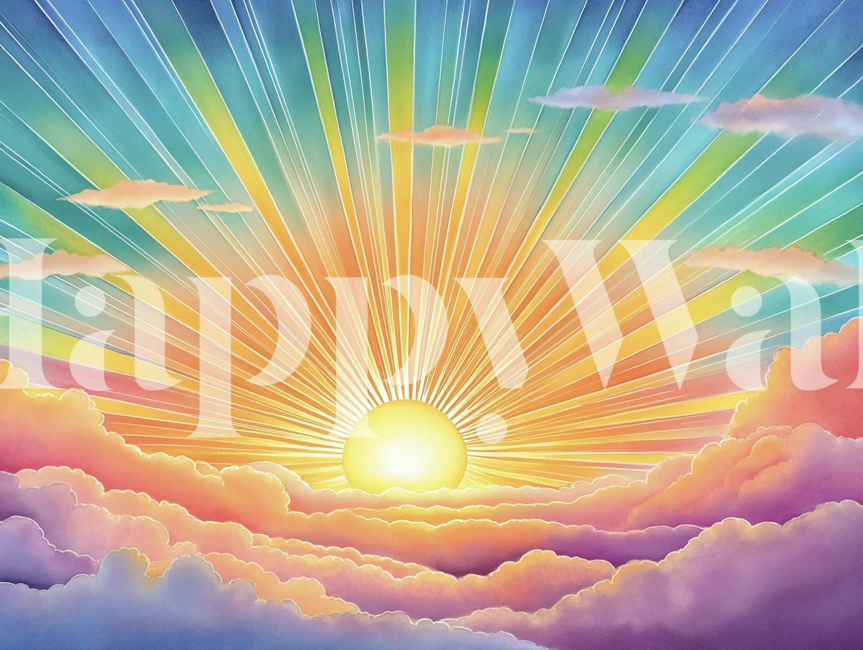 Tapeta Vibrant Sunrise w pokoju