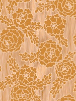 Peonies and stripes in terra cotta ταπετσαρία
