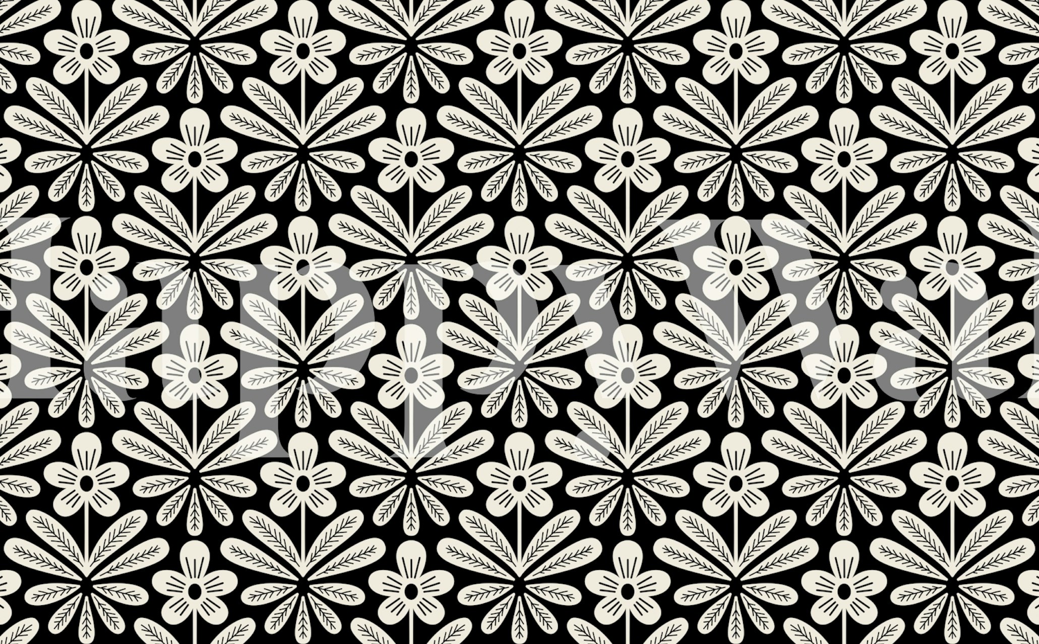 Elegant floral wallpaper in modern setting