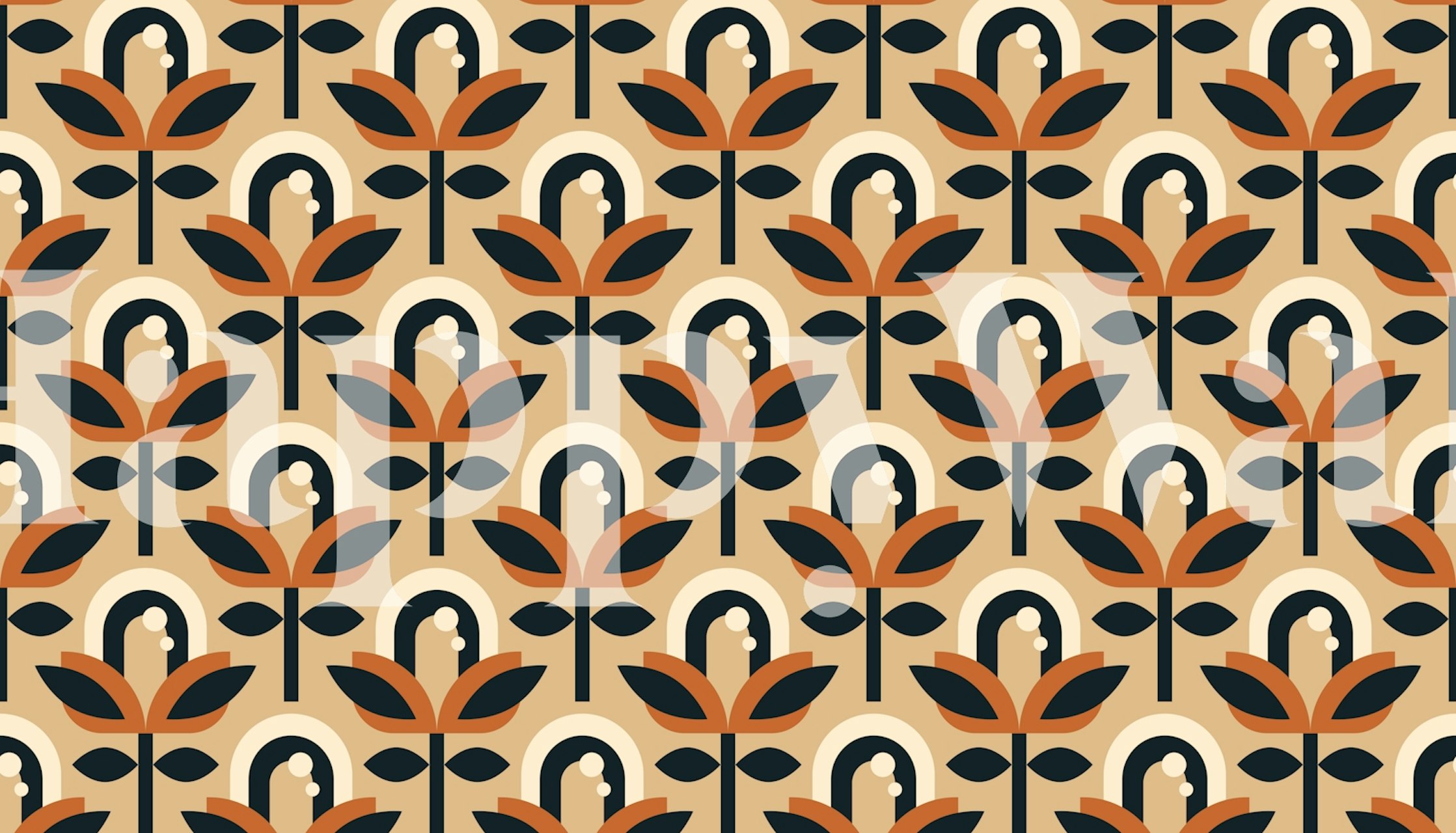 Ταπετσαρία Vintage Garden Florals Brown σε ένα δωμάτιο