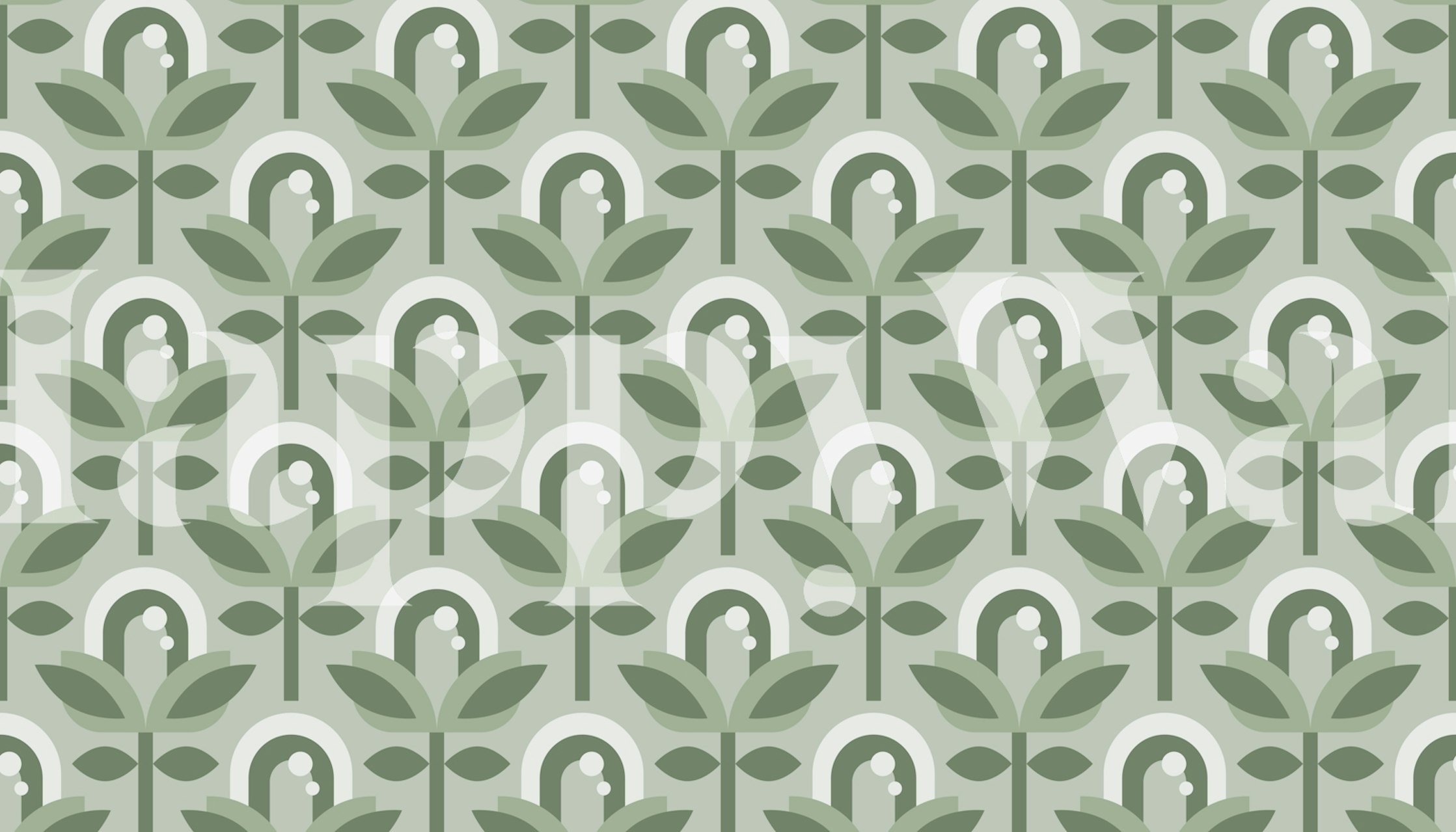 Modern Scandinavian foliage wallpaper in a room