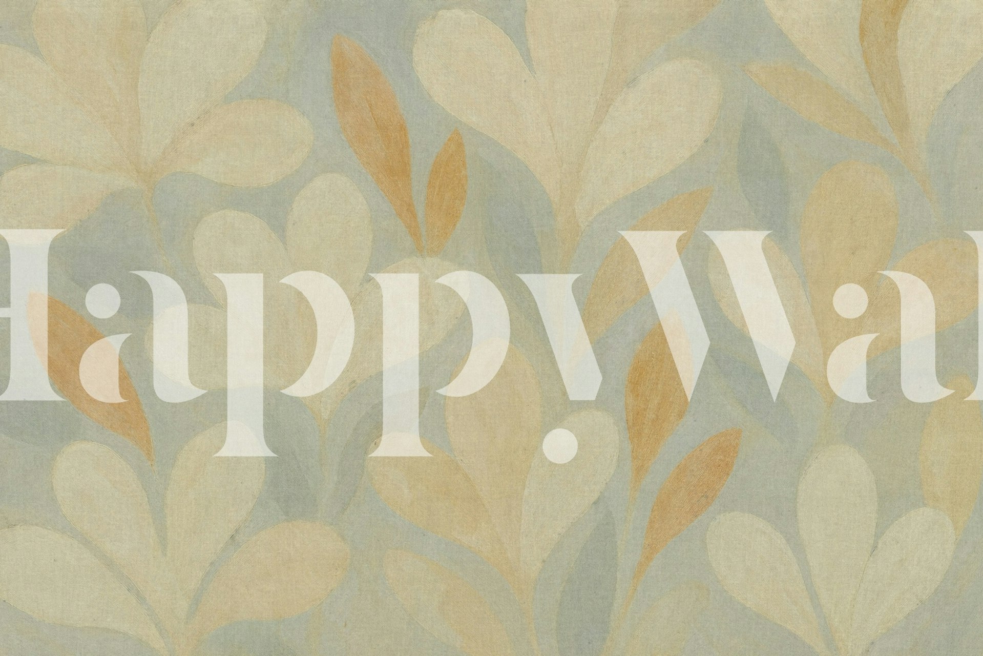 Floral leaf pattern in pastel colors with beige tones wallpaper