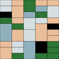 Modernist Cubist Black Fine Liner Small tapete