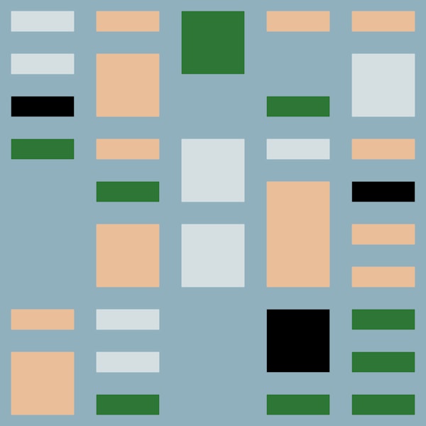 Modernist Cubist Blue Grey Small Equalizer