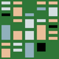 Modernist Cubist Green Small Equalizer tapete
