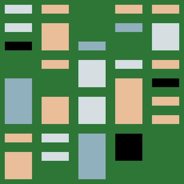 Modernist Cubist Green Small Equalizer