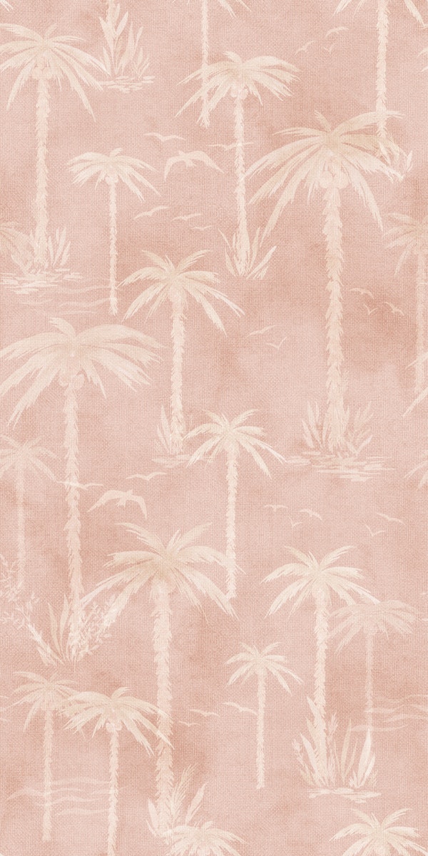 Tropical Palm Tree Wallpaper in Dusty Pink