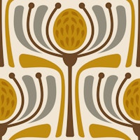 Mid-Century Modern Bloom in Yellow - S papiers peint