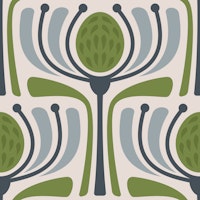 Mid-Century Modern Bloom in Green - S ταπετσαρία