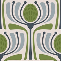 Mid-Century Modern Bloom in Green - L ταπετσαρία