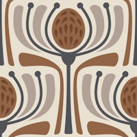 Mid-Century Modern Bloom in Brown - S ταπετσαρία