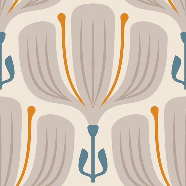 Bold Floral Essence in Beige - S