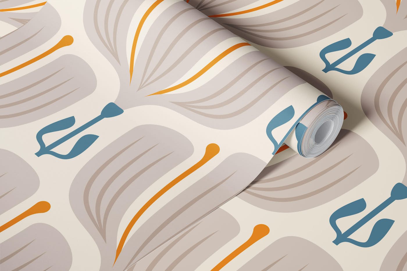 Bold Floral Essence in Beige - L wallpaper roll