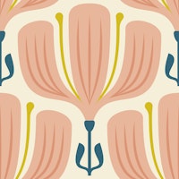 Bold Floral Essence in Peach - S tapetit