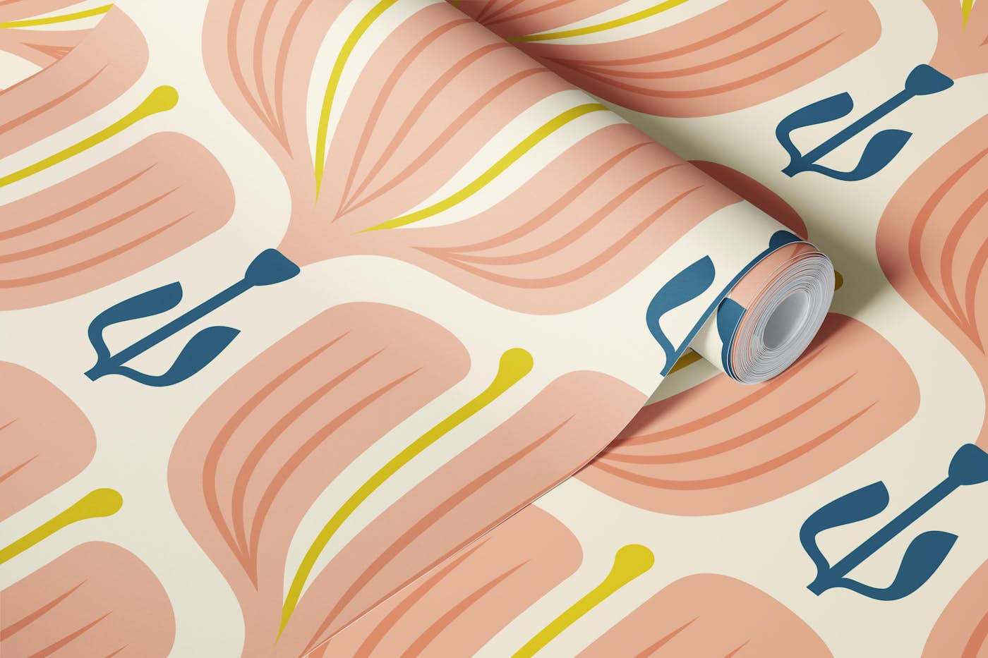 Bold Floral Essence in Peach - L wallpaper roll