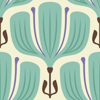 Bold Floral Essence in Turquoise - S tapetit