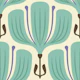 Bold Floral Essence in Turquoise - S
