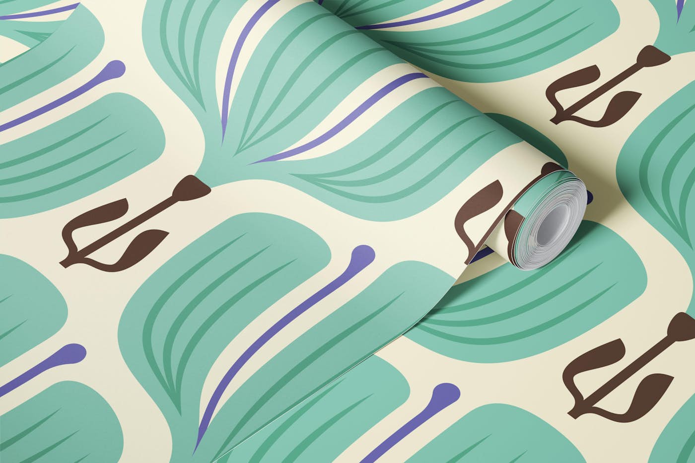 Bold Floral Essence in Turquoise - L wallpaper roll