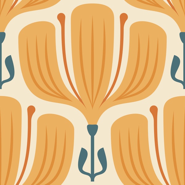 Bold Floral Essence in Orange - S