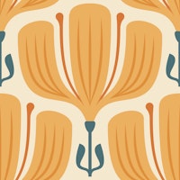 Bold Floral Essence in Orange - L tapetit