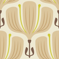 Bold Floral Essence in Brown Cream - L tapetit