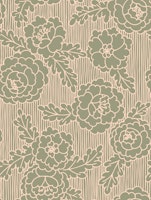 Peonies and stripes in sage green ταπετσαρία