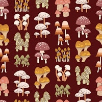 Mille champignons in burgundy tapete