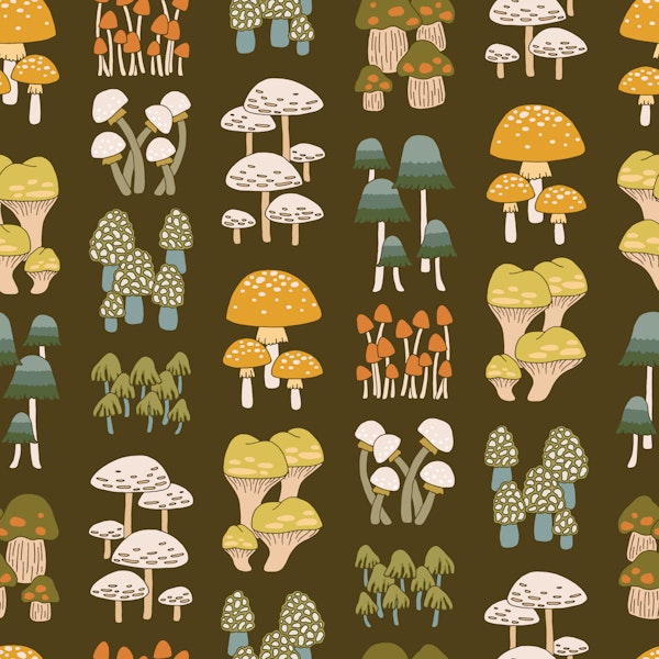 Mille champignons in olive green