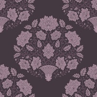 Damask flower basket in lavender tapete