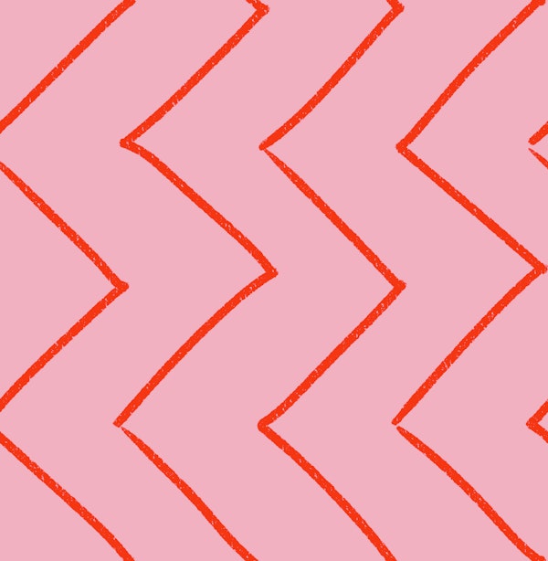 Small Zigzag Stripes in Pink and Red Handmade