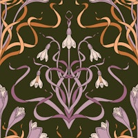 Art nouveau snowdrop and crocus ταπετσαρία