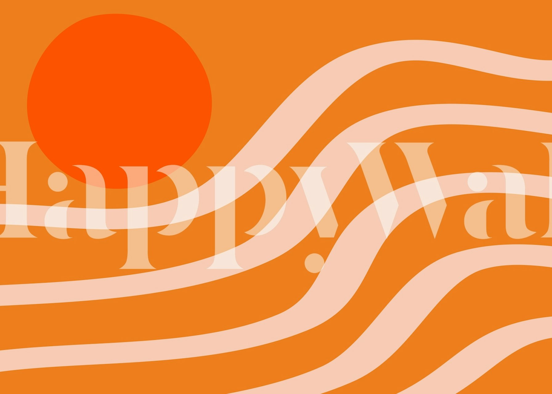 Tapeta Desert Sunrise in Orange zobrazená v místnosti