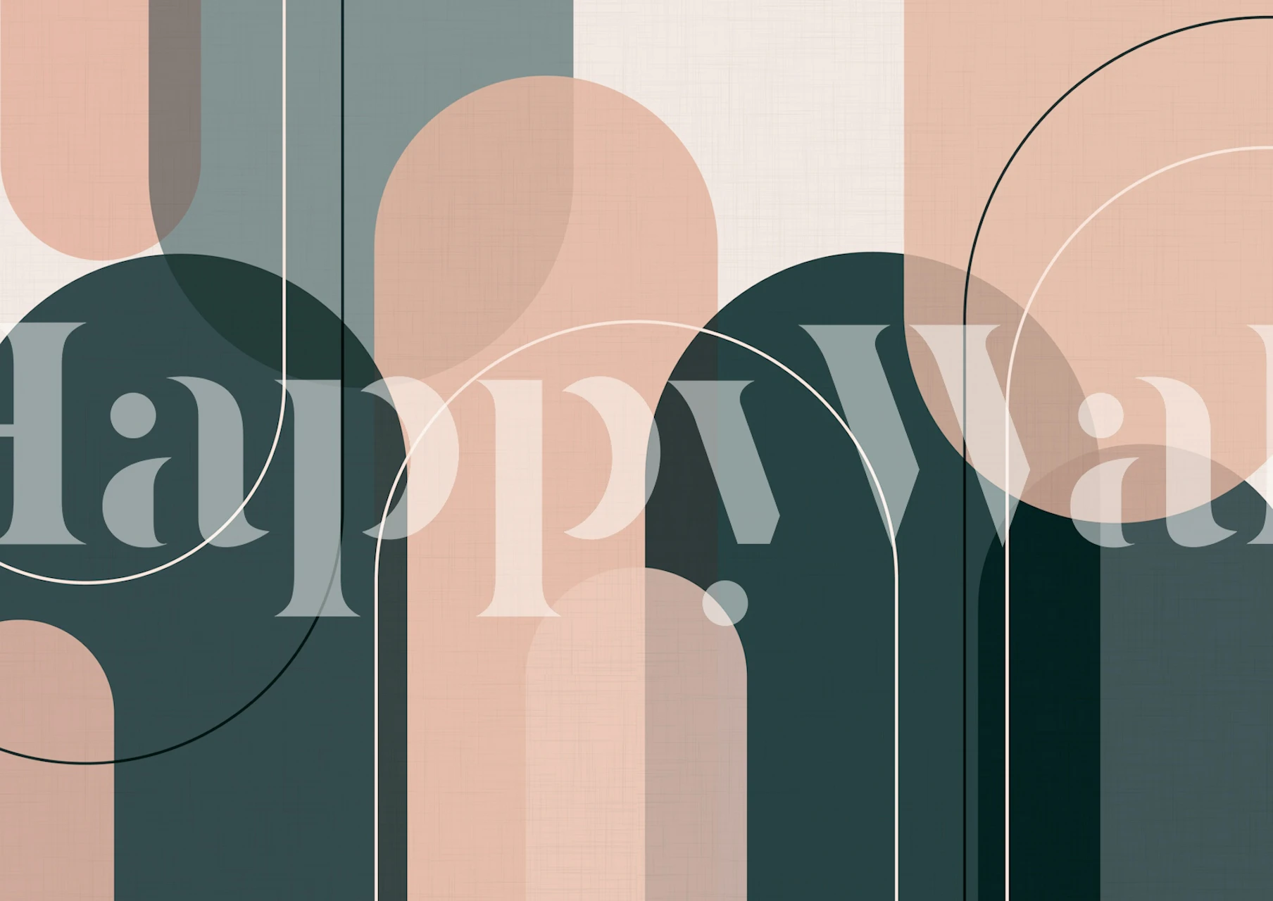 Soft tones geometric shapes in arches and curves wallpaper