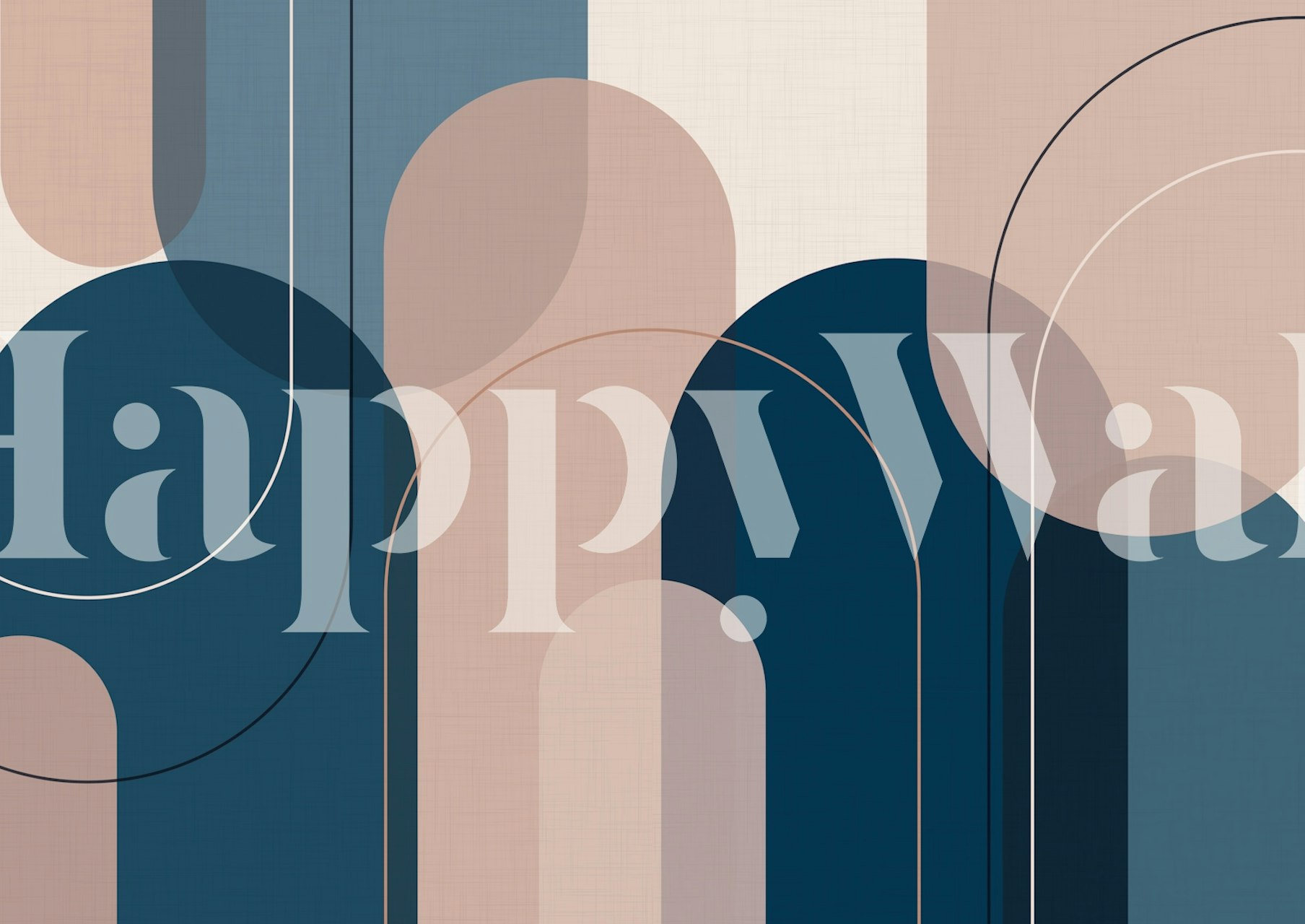 Elegant Arches Blue Tones wallpaper in a room