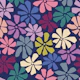 bold moody flower blooms on dark navy