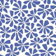 Retro maximalist floral blue on ivory
